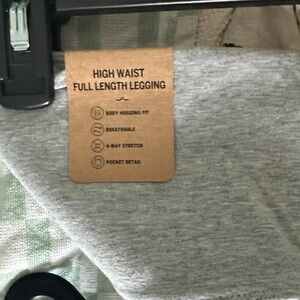 PINK Gray Leggings with White Side Stripe